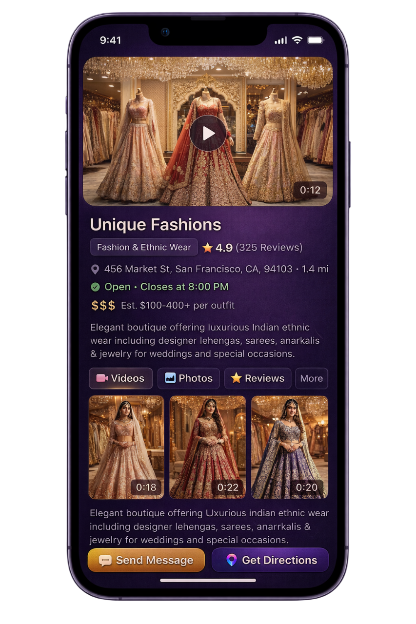 VDOlocal Digital Storefront - Customer view on mobile